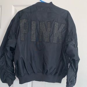 Black PINK Victoria’s Secret bomber jacket
